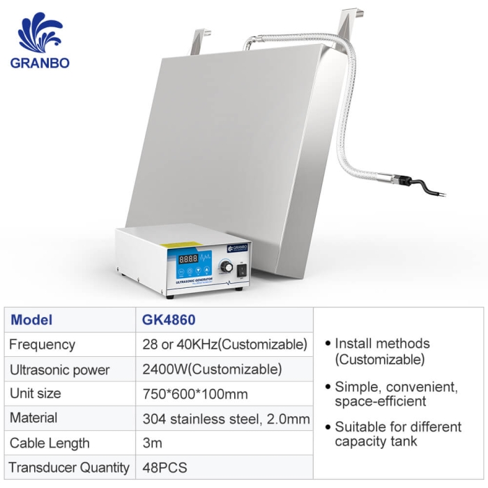 2400W 28/40KHz SUS Customizable Industrial Immersion Ultrasonic Vibration  Transducer Plates